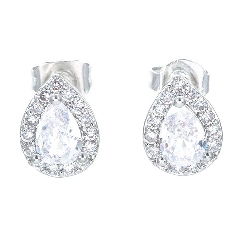 Orecchini A Lobo Halo A Forma Di Goccia Di Pera In Rame Zirconia Gioielli Di Moda Eleganti Per Donna Stile Di Nicchia