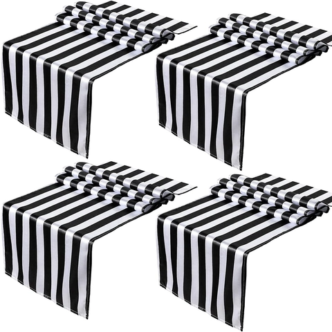 Striped Checkered Table Runner Polyester Modern Nordic Decorative Tabletop Decor For Dining Room Wedding Party Banquet