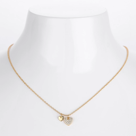 Collana Con Pendente A Doppio Cuore In Argento Sterling 925 Con Zirconi Cubici Pavé Catena Per Clavicola Gioielli Regalo Donna