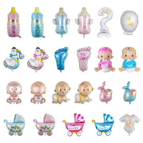 Palloncini In Alluminio Per Baby Shower Forma Cartone Animato Decorazioni Per Feste Rivelazione Di Genere Compleanno Battesimo Celebrazione Neonato