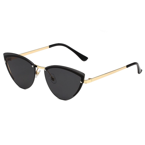 Occhiali Da Sole Occhio Di Gatto Senza Montura Montatura In Metallo UV400 Lenti Sfumate Moda Donna