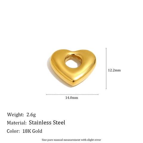 Geometrische Hohle Anhänger 18K Vergoldeter Edelstahl Minimalistisch Herz Stern Rund Für DIY Schmuckherstellung