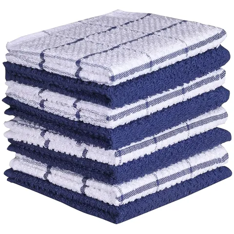 Cotton Waffle Weave Kitchen Dishcloths Absorbent Plaid Tea Towels For Dish Washing Household Cleaning Soft Quick Dry