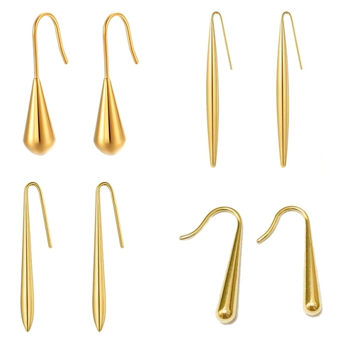 Tropfen Ohrringe Edelstahl Spiegelpoliert Minimalistisch Wassertropfen Hakenhänger Für Damen