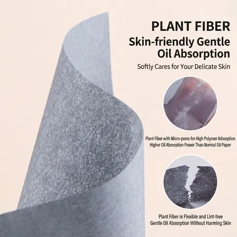 Papel Absorbente De Aceite Facial Portátil Hojas De Carbón De Bambú Con Espejo Y Estuche De Borla Para Piel Grasa