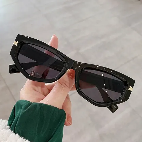 Occhiali Da Sole Retrò Cat Eye Da Donna Protezione UV400 Montatura In PC Con Decoro In Metallo Dorato Vintage Chic
