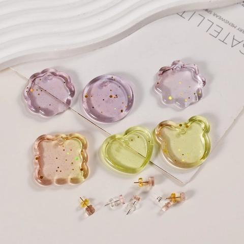 Silicone Mold For DIY Resin Jewelry Earring Pendant Keychain Casting Geometric Heart Star Shapes Craft Tool