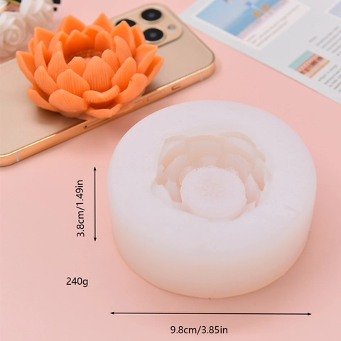 Lotus Flower Silicone Mold Realistic Texture Flexible For DIY Candle Soap Resin Gypsum Cake Decorating Dessert Crafting