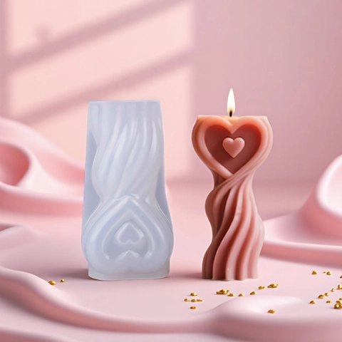 Hartvorm Spiraal Siliconen Kaarsvorm DIY Aromatherapie Handwerk Zeep Gips Hars Woondecoratie Elegant Ontwerp