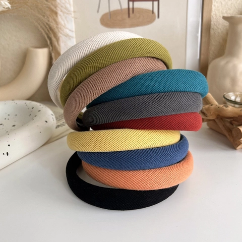 Cerchietto Imbottito In Tessuto A Maglia Per Donna High Top Retro Colore Caramella Accessori Per Capelli Minimalisti