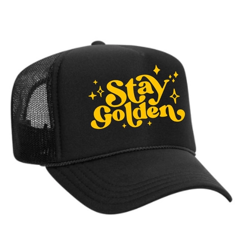 Cappello Trucker Con Stampa Stay Golden Rete Regolabile Protezione Solare Stile Vintage Retro Sport All'aperto