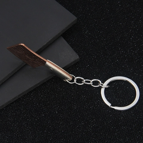 Mini Portachiavi a Mannaia Ciondolo a Forma di Coltello in Metallo Retrò Lega Borsa Auto Ornamento Appeso Regalo