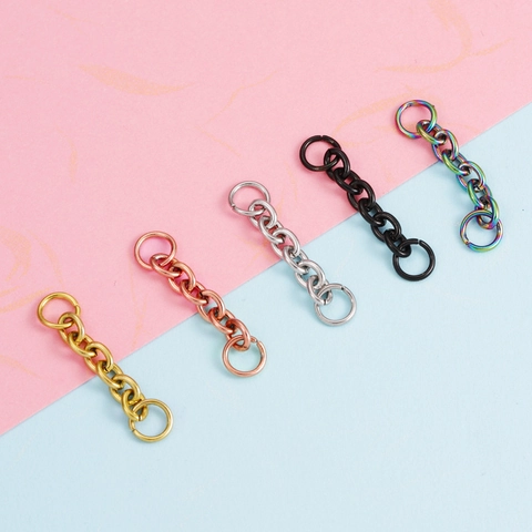 Conector De Cadena De Extensión Pulido Espejo Anillos Accesorio Joyería DIY Acero Inoxidable