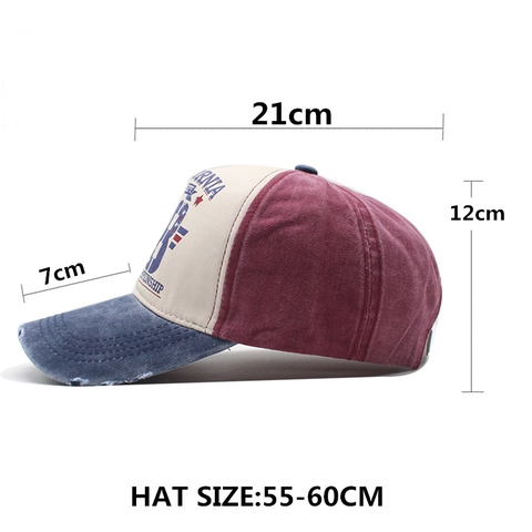 Gorra De Béisbol De Algodón Lavado Distressed Color Block California Vintage Sombrero De Sol Exterior Ajustable Hombre Mujer