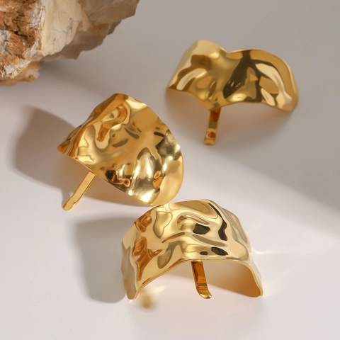 Horquilla de Pelo Martillada de Acero Inoxidable para Mujer Minimalista Irregular Ondulada Horquilla de Pelo Oro Forma de U Joyería
