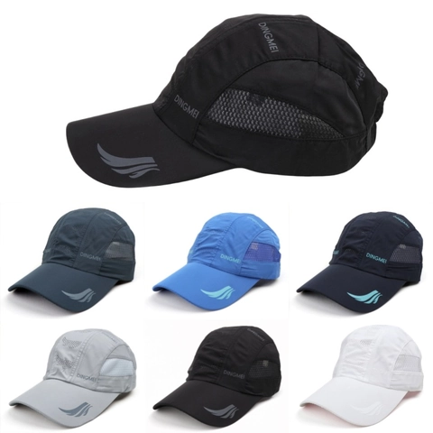 Baseballkappe Nylon Schnelltrocknend Atmungsaktiv Mesh Lasergeschnittenes Loch Outdoor Sport Sonnenschutz Verstellbar