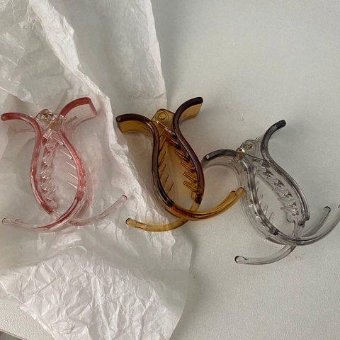 Hair Claw Clips Plastic Small Shark Clips High Ponytail Holder Transparent Candy Color Hair Clamps For Women Girls
