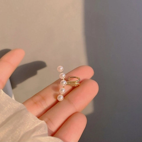Minimalist Metall Künstliche Perle Ohrklemme Für Damen Ohne Piercing Elegant U-Förmig Geometrisch Ohrclip Gold Silber Schmuck