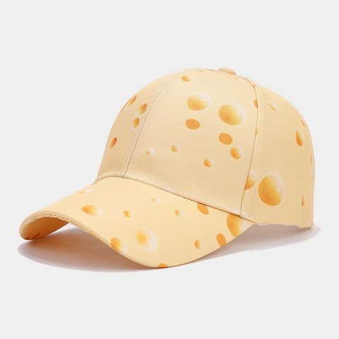 Honkbalpet Kaaspatroon Polyester Ademend Zonnescherm Verstelbaar Casual Trendy Voor Heren Dames Nieuwigheid Hoed