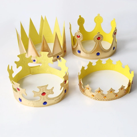 Golden Silver King Crown Halloween Birthday Party Costume Props Children Adult Hat Headwear Party Supplies