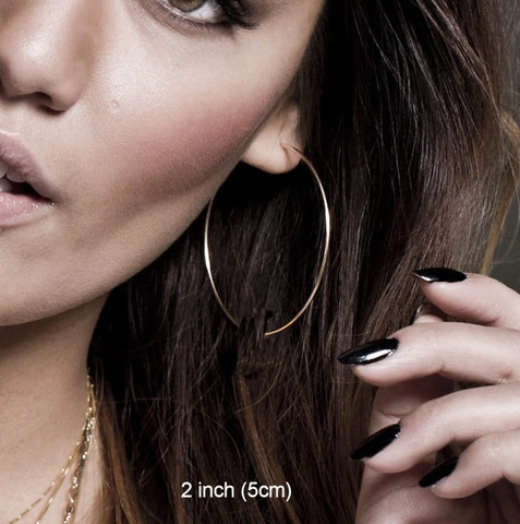 Minimalist Large Hoop Earrings For Women Trendy Simple Retro Style Polished Metal Fashion Jewelry With 925 Sterling Silver Earring Post