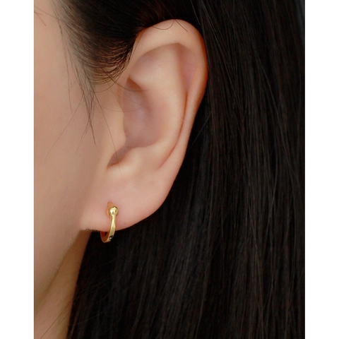 Orecchini A Cerchio Con Perline In Argento Sterling 925 Minimalisti Gioielli Huggie Con Sfera Rotonda Geometrici