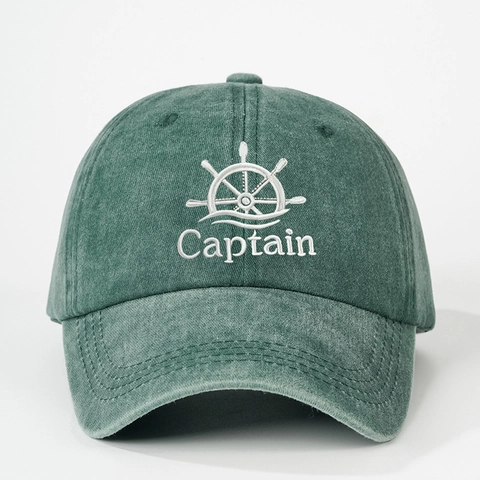 Gorra De Béisbol De Algodón Lavado Bordado Captain Helm Vintage Ajustable Sombrero Deportivo Al Aire Libre Unisex
