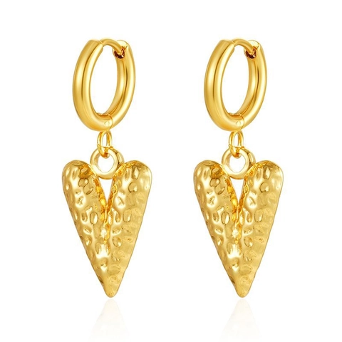 Stainless Steel Hoop Earrings 18K Gold Plated Geometric Charm Heart Evil Eye Cross Dangle Fashion Jewelry For Women