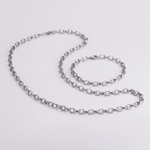 Collana A Catena Rolo In Acciaio Inossidabile 304 Lucido Gioielli Di Moda Minimalisti Per Uomo Donna