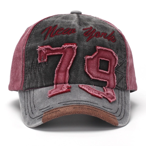 Cappello Da Baseball In Cotone Lavato Stile Vintage Distressed Ricamo Lettere New York Design Numero Cappello Da Sole Regolabile