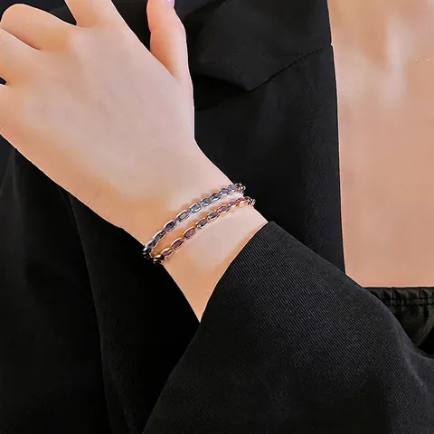 Elegante Bracciale Tennis In Zircone Viola Da Donna In Rame Placcato Oro Catena Geometrica Ovale Gioielli Di Lusso