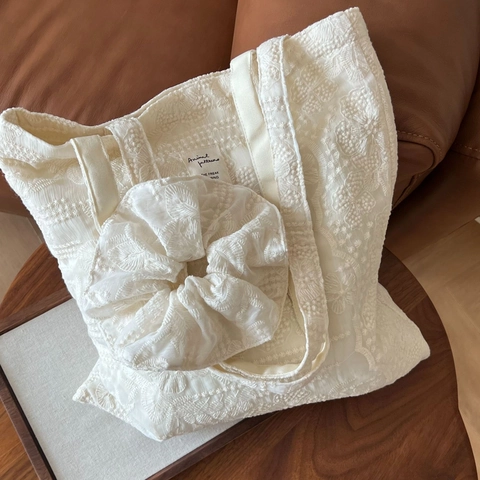 Stickerei Spitze Schultertasche Kosmetikbeutel Münzbörse Blumenmuster Leinwand Futter Französisch Vintage Elegant Tragetasche Frauen