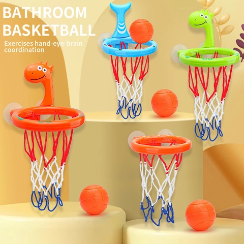 Bathroom Basketball Hoop Toy Cartoon Dinosaur Shark Shape With Suction Cup For Toddler Bathtub Water Play Plastic