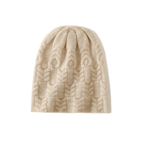 Berretto In Maglia Di Cashmere Inverno Caldo Trecce Colore Solido Morbido Spesso Outdoor Per Uomo Donna Unisex
