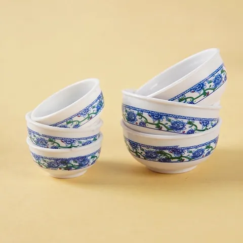 Bol Style Porcelaine Bleue Et Blanche Miniature Jouet Plastique Accessoire Maison De Poupée Décoration Chinoise