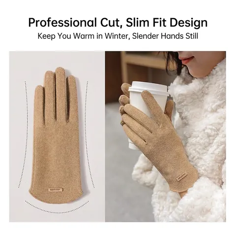 Guanti Invernali Donna Pile Dralon Termico Antivento Touchscreen Compatibile Ciclismo Esterno Moda