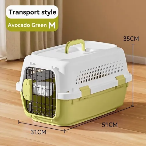 Pet Airline Carrier Travel Box Portable Dog Cat Kennel Hard-Sided Kennel Pet Transportation Case Air Travel Approved Pet Crate