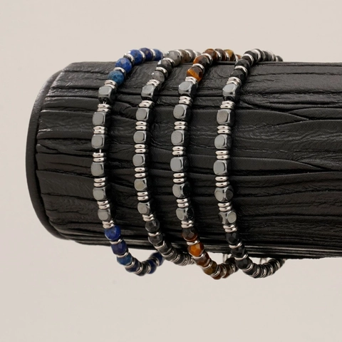 Natur Tigerauge Onyx Perlenarmband Für Herren Edelstahl Verstellbar Lapis Lazuli Labradorit Mode Stein Schmuck