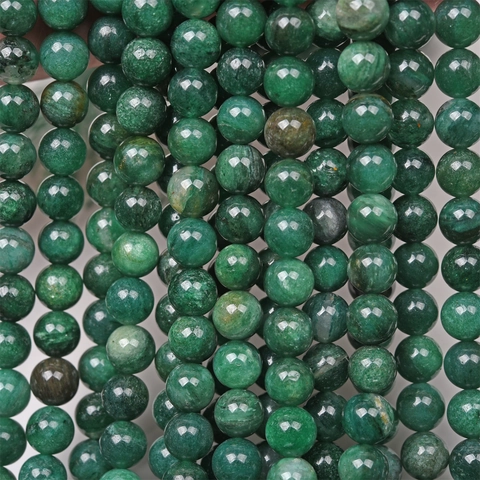 Perles En Pierre De Mica Vert Naturel Rondes Lisses Polies Pour La Fabrication De Bijoux Bricolage Bracelets Colliers