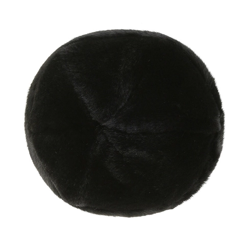 Men Winter Warm Faux Fur Hat Round Top Thick Windproof Cold Weather Outdoor Cap With Quilted Lining