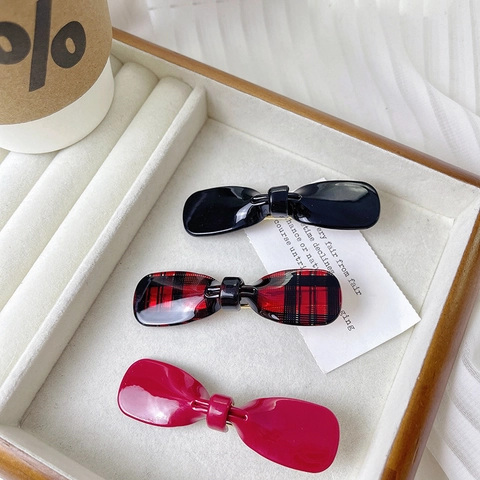 Pince À Cheveux Noeud En Acétate Barrettes Bec De Canard Élégant Style Coréen Mode Accessoires De Cheveux Faits À La Main Pour Femmes