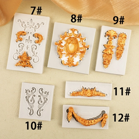 Retro Baroque Relief Silicone Mold European Scroll Lace For Cake Border Decoration Fondant Chocolate Resin Epoxy DIY Craft