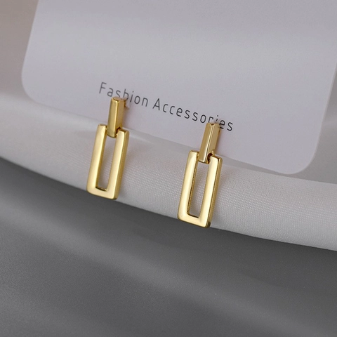 Minimalistische Geometrische Rechthoekige Oorknopjes Met 925 Sterling Zilveren Oorsteker Legering Hart Hoops Sieraden Voor Dames