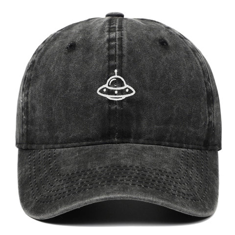 Cappellino Da Baseball Ricamato UFO Alien Cotone Lavato Regolabile Outdoor Casual Vintage Cappello Da Sole Unisex