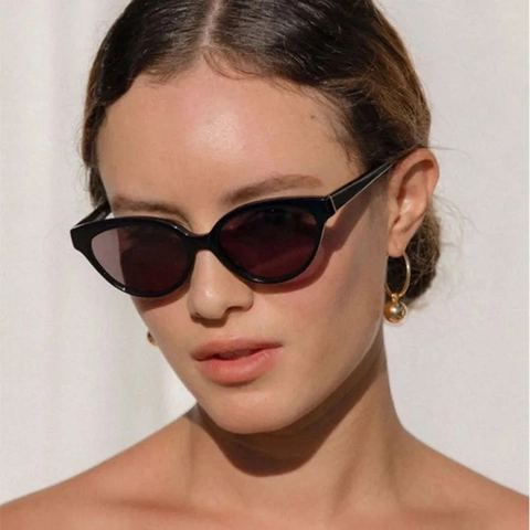 Occhiali Da Sole Cat Eye Piccola Montatura Quadrata Plastica Protezione UV400 Stile Vintage Retrò Donne