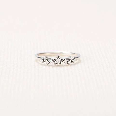 Anello In Argento Sterling 925 Per Donna Stella Scintillante Zircone Gioiello Da Dito Geometrico Minimalista Regalo