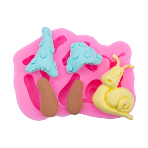 Mushroom Snail Fondant Silicone Mold Forest Style Cake Decoration Baking Tool Chocolate Candy Clay Craft DIY Supplies