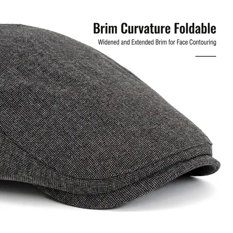 Men Retro Flat Cap Cotton Polyester Blend Adjustable Buckle Breathable Eyelets British Style Ivy Gatsby Hat