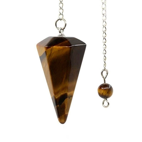 Collana con Pendolo Divinatorio a Colonna Esagonale in Pietra di Cristallo Naturale Pendente a Punta di Pietra Sfaccettata Energia Curativa Uomo Donna