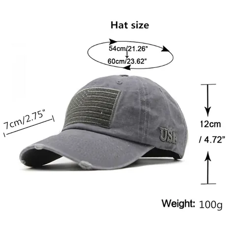Casquette De Baseball En Coton Lavé Vintage Broderie Lettres USA Patch Drapeau Américain Chapeau Soleil Rétro